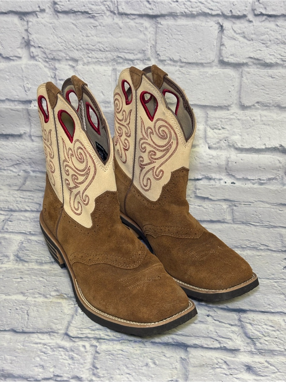 Ariat Riata Suede Square Toe Cowboy Boot Women size 9.5 B Western Equestrian